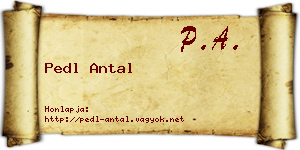 Pedl Antal névjegykártya